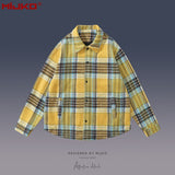 MIJKO Mens Jacket Long Sleeve Wool Unisex Shirt