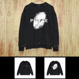 Purple Brand Distressed Sweatshirt Fashion Washed Black Long Sleeves Top