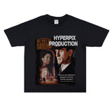 Film Star T Shirt Trendy Cotton Short Sleeve Loose round Neck American Retro T-shirt for Men