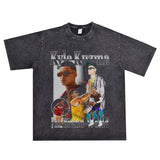 Basket Ball Star T Shirt Washed Worn-out Kelkuzma Short-Sleeved Printed T-shirt Vintage Pure Cotton