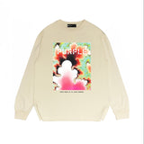 Purple Brand Long Sleeve T-Shirt Fashion Loose Long Sleeve Top
