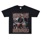 Basket Ball Star T Shirt Lebron James Washed Distressed Street American T-Shirt Loose