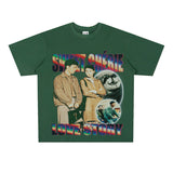 Film Star T Shirt Loose Heavy Retro Street Cotton Small Neckline T-shirt for Men and Women