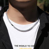 Chains Hip Hop Necklace 4mm Spring Buckle with Diamonds