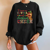 Christmas letter y2k ndy printed sweatshirt round neck casua