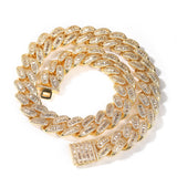 Chains Hip Hop Copper Set Zircon 15MM Cuban Chain St. Valentine's Spectrum