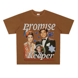 Film Star T Shirt Loose Heavy American Retro Street Cotton Personalized T-shirt for Men and Women