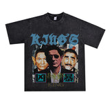 Film Star T Shirt Loose American Retro Street Cotton T-shirt for Men and Women