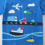 Boy T Shirt Summer Children's T-shirt Knitted Cotton Boys' round Neck