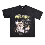 Film Star T Shirt Movie Wolf Pure Cotton Loose Nostalgic Short Sleeve American Retro T-shirt Men