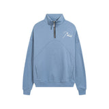 Rhude Hoodie Autumn Winter Retro Stand Collar Half Zip Embroidery Stitching Sweatshirt