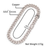 Chains Hip Hop Zircon Necklace Zirconium Stitching Cuban Necklace St. Valentine's Spectrum