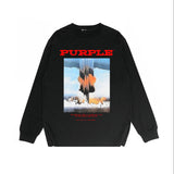 Purple Brand Long Sleeve T-Shirt Fashion Loose Long Sleeve Top