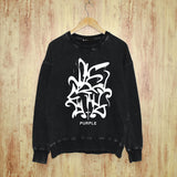 Purple Brand Distressed Sweatshirt Retro Vintage Crew Neck Sweater