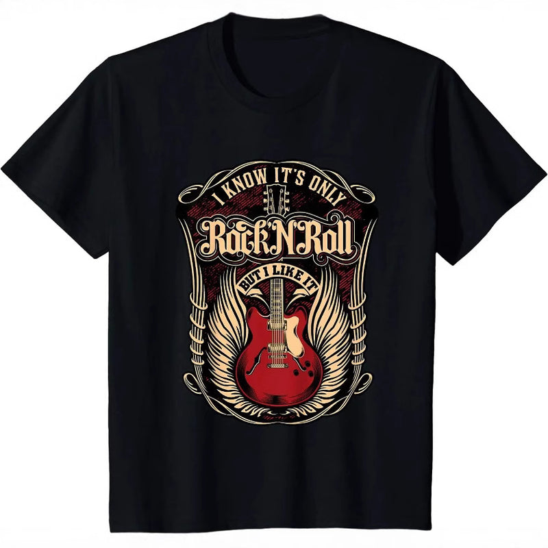 I Know It's Rock and Roll T-Shirt Print Tops Women