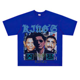 Film Star T Shirt Loose American Retro Street Cotton T-shirt for Men and Women