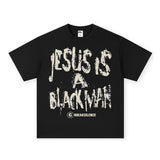 Vintage Hoodie text print long short sleeve t-shirt washed old t-shirt
