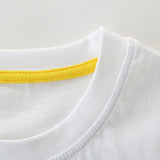 Boy T Shirt Summer Children's T-shirt Children Knitted Cotton round Neck Cartoon