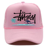 Stussy Hat Printed Truck Mesh Cap Outdoor Surfing Casual Sun Hat