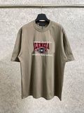 Mens T-shirts Paris Embroidery Short Sleeve Crew Neck T Casual
