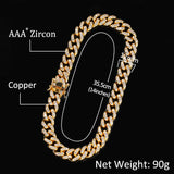 Chains Hip Hop 12MM Copper Inlaid Zircon Cuban Necklace Royalty Spectrum