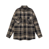 MIJKO Mens Jacket Plaid Lapel Plaid Jacket