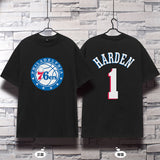 Basketball Sports T Shirt Basketball Sports Philadelphia 76ers Harden No. 1 Training Wear Korean Style Student Loose