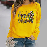 Christmas Letter Skeleton Hand Print Long Sleeve Crew