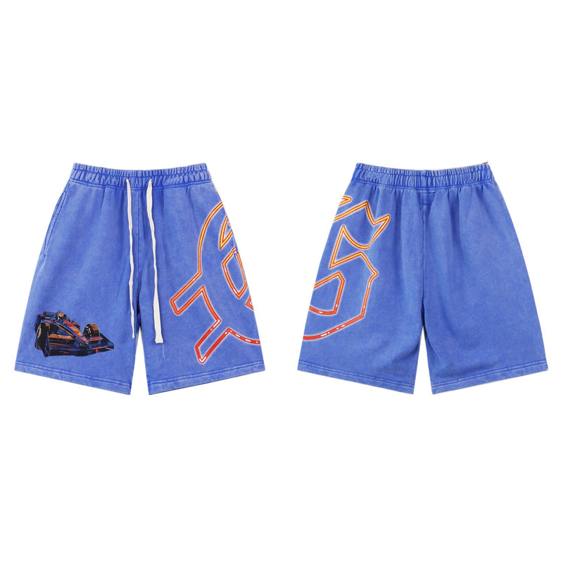 Godspeed Shorts Summer GOD Racing Letter Pattern Casual Loose Shorts