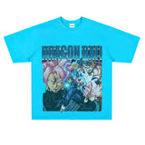 Film Star T Shirt Washed Old Print Short Sleeve Loose T-shirt