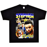 Basket Ball Star T Shirt Basketball Stephen Curry Washed Distressed Printed T-Shirt Short Sleeve Retro Pure Cotton