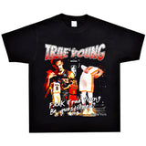 Basket Ball Star T Shirt Trae Young Washed Distressed Printed American T-shirt Loose Retro