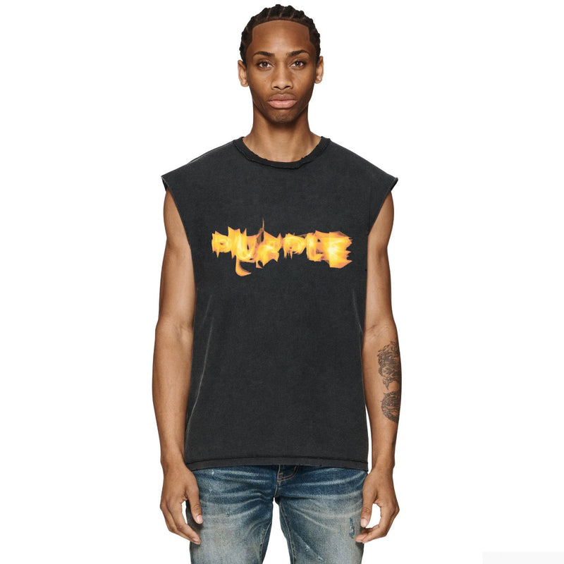 Purple Brand Distressed Tank T Shirts Distressed Sleeveless T-shirt Vest