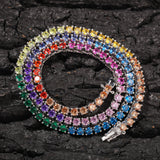 Chains 4mm Color Zircon Tennis Chain Hip Hop Royalty Spectrum