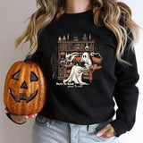 Halloween Born To Work Print Sweatshirt