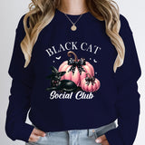 Women Fashion Creative Halloween Pumpkin Black Cat