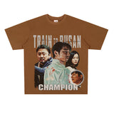 Film Star T Shirt Loose Retro Street Cotton T-shirt Men and Women