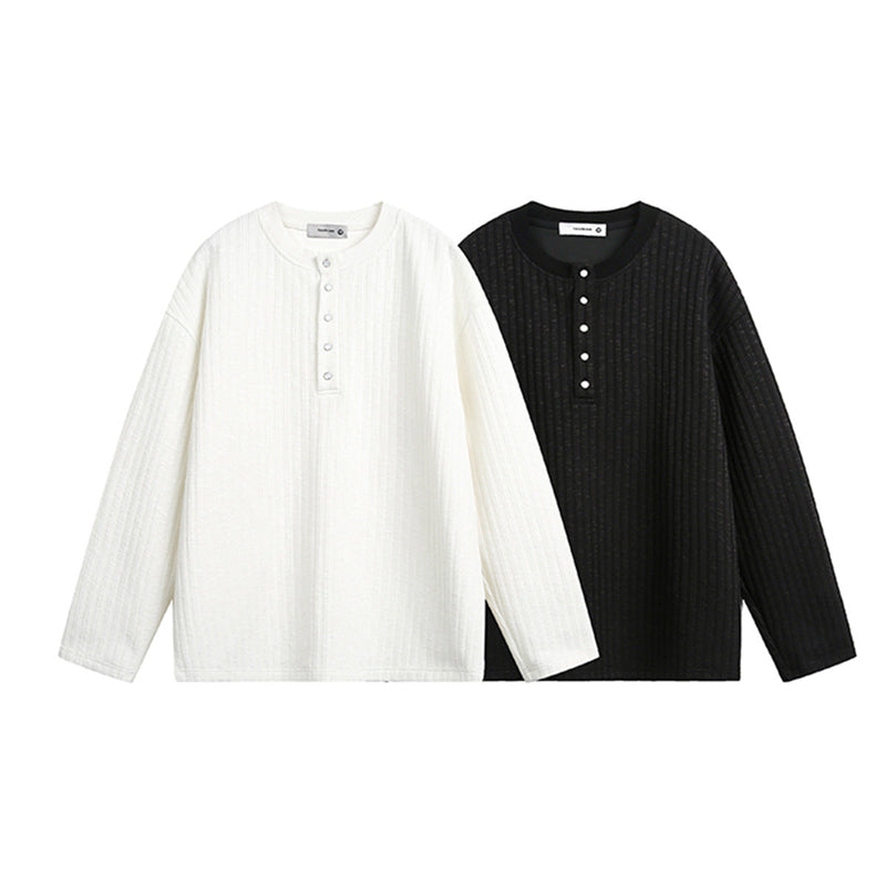 Unisex long-sleeved shirt autumcasual half-open collar