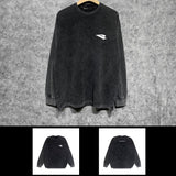 Purple Brand Distressed Long Sleeve Shirt Fashion Distressed Loose Long-sleeved Top