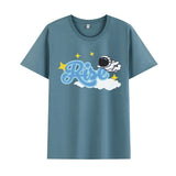 Basketball Sports T Shirt Short Sleeve T-Shirt Male Astronaut Loose Student