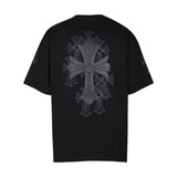 CHH Chrome Heart T Shirts Croix Cross Color Embroidery Printed Short Sleeve T-Shirt Loose