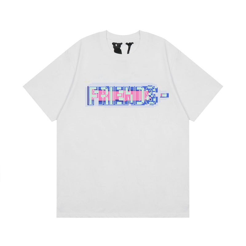 Vlone T Shirt Spring and Summer Mosaic Big V Pattern