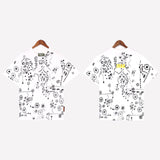 Denim Tears T Shirts D.T Kapok Full Printed Graffiti Printing Short Sleeve T-shirt