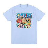 ONE PIECE T-shirt Vintage Cotton Youth Men Retro Oversized