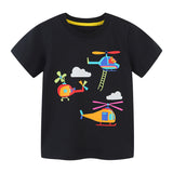 Boy T Shirt Children's Summer Clothing European and American Style Boy's Short-Sleeved T-shirt Cartoon round Neck Printed Children