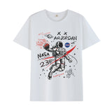Basketball Sports T Shirt Summer Short-Sleeved T-Shirt Male Handsome Loose Student Nasa Astronaut