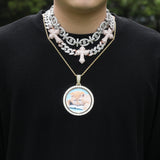 Chains Necklace Horse Eye Cross Necklace Hip Hop Copper with Zircon Spectrum St. Valentine's