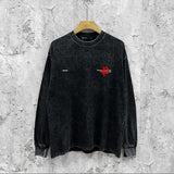 Purple Brand Distressed Long Sleeve Shirt Fashion Distressed Loose Long-sleeved Top
