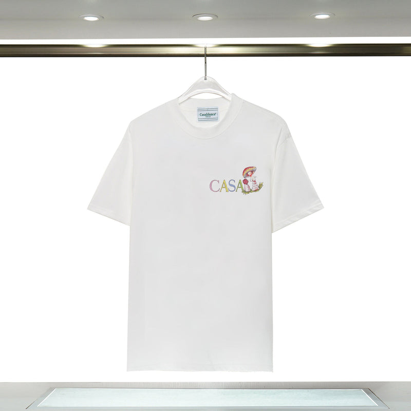Casablanca T Shirts Spring/Summer Print Loose Cotton Short Sleeve T-Shirt