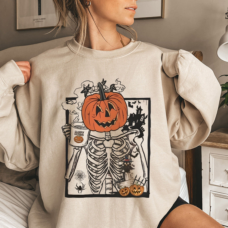 Print Casual Sweatshirts Crew Neck